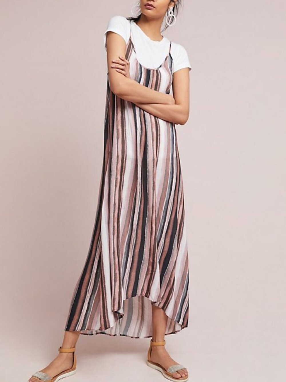 Anthropologie / Tina & Jo Striped Maxi Slip Dress  XS